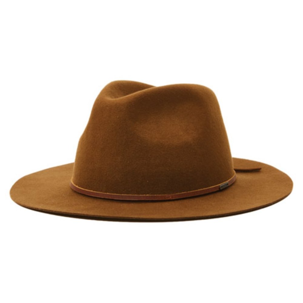 Brixton Wesley Packable Fedora Hat in Coffee